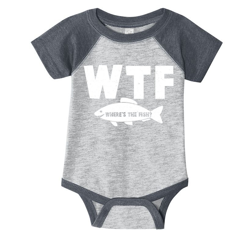 WTF Where's The Fish Fishing Fan Infant Baby Jersey Bodysuit