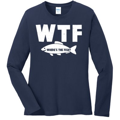 WTF Where's The Fish Fishing Fan Ladies Long Sleeve Shirt