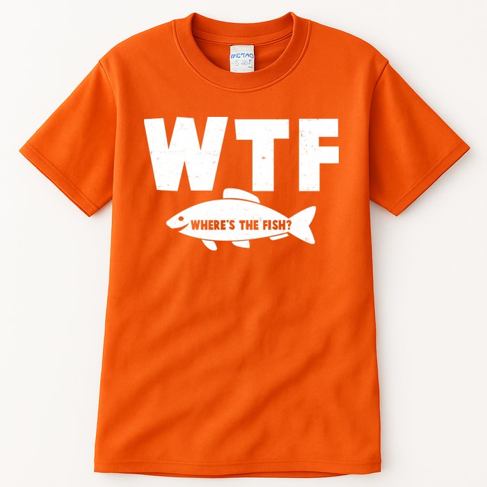 WTF Where's The Fish Fishing Fan Tall T-Shirt