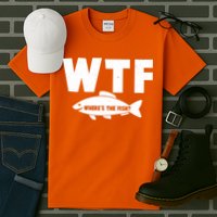 WTF Where's The Fish Fishing Fan Tall T-Shirt