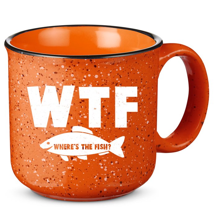 WTF Where's The Fish Fishing Fan 15oz Campfire Ceramic Mug