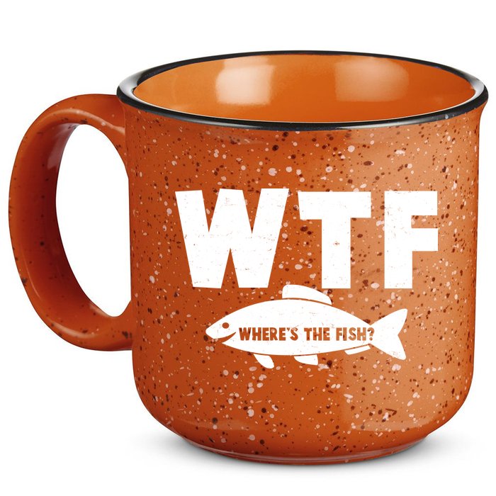 WTF Where's The Fish Fishing Fan 15oz Campfire Ceramic Mug