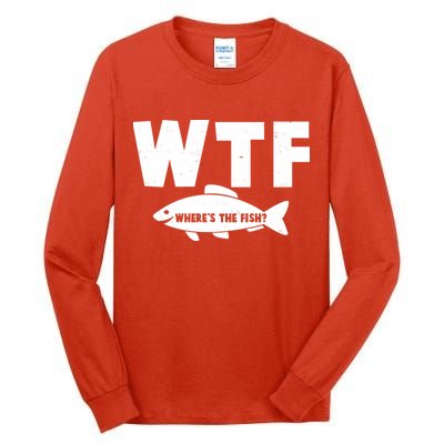 WTF Where's The Fish Fishing Fan Tall Long Sleeve T-Shirt