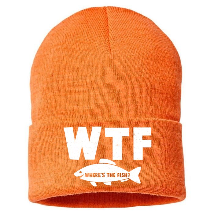 WTF Where's The Fish Fishing Fan Sustainable Knit Beanie
