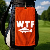 WTF Where's The Fish Fishing Fan Golf Towel