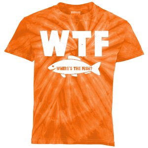 WTF Where's The Fish Fishing Fan Kids Tie-Dye T-Shirt