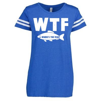 WTF Where's The Fish Fishing Fan Enza Ladies Jersey Football T-Shirt