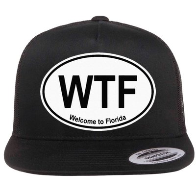 WTF Welcome To Florida Flat Bill Trucker Hat
