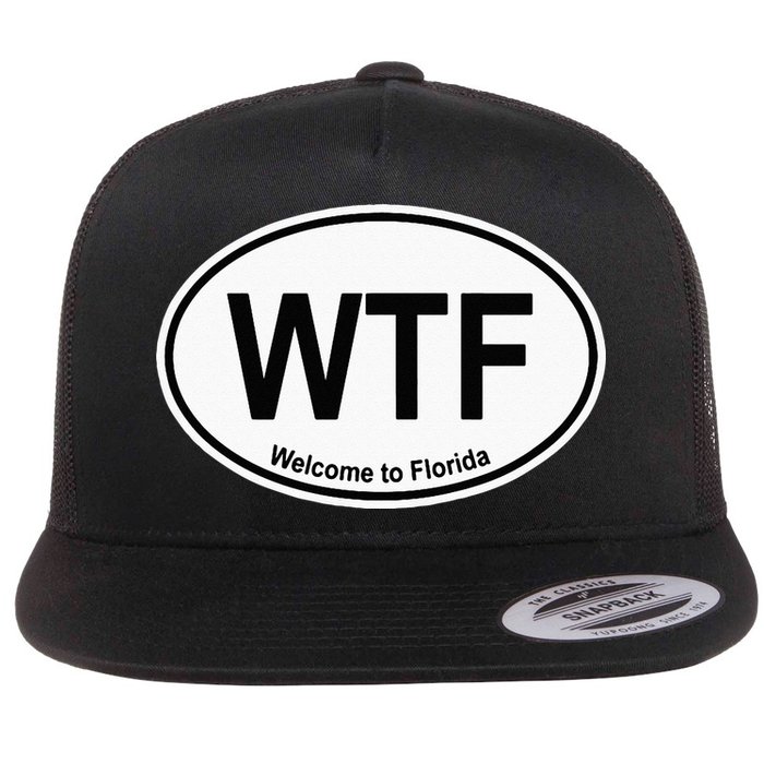 WTF Welcome To Florida Flat Bill Trucker Hat