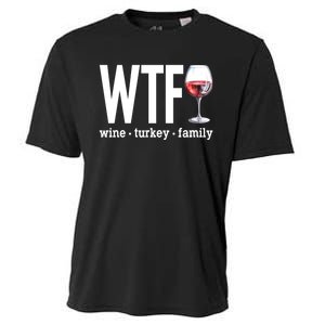 Wtf Wine Turkey Family Funny Thanksgiving Cooling Performance Crew T-Shirt