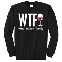 Wtf Wine Turkey Family Funny Thanksgiving Sweatshirt