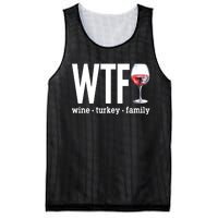 Wtf Wine Turkey Family Funny Thanksgiving Mesh Reversible Basketball Jersey Tank