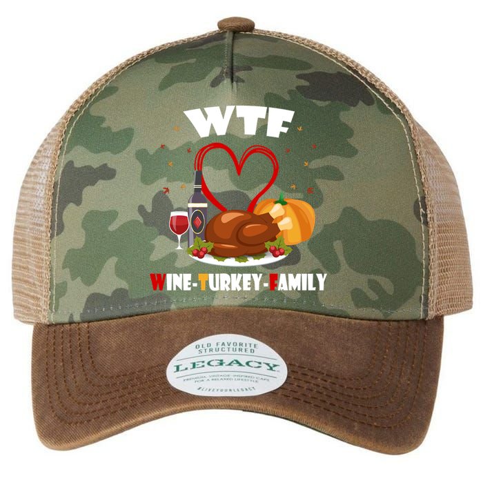 WTF Wine Turkey Family Thanksgiving Legacy Tie Dye Trucker Hat