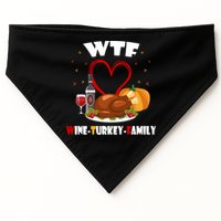 WTF Wine Turkey Family Thanksgiving USA-Made Doggie Bandana