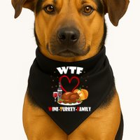 WTF Wine Turkey Family Thanksgiving USA-Made Doggie Bandana