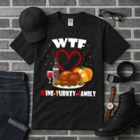 WTF Wine Turkey Family Thanksgiving Tall T-Shirt