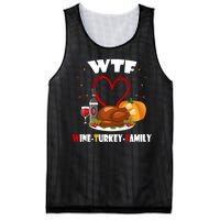 WTF Wine Turkey Family Thanksgiving Mesh Reversible Basketball Jersey Tank