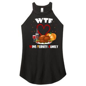 WTF Wine Turkey Family Thanksgiving Women’s Perfect Tri Rocker Tank