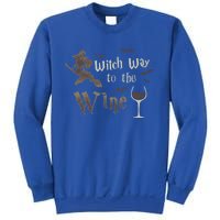 Witch Way To The Wine Vintage Halloween Wine Lover Gift Sweatshirt