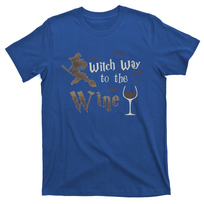 Witch Way To The Wine Vintage Halloween Wine Lover Gift T-Shirt