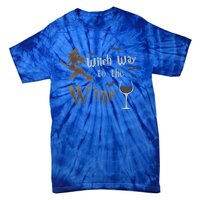 Witch Way To The Wine Vintage Halloween Wine Lover Gift Tie-Dye T-Shirt