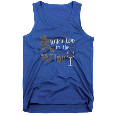 Witch Way To The Wine Vintage Halloween Wine Lover Gift Tank Top