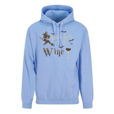 Witch Way To The Wine Vintage Halloween Wine Lover Gift Unisex Surf Hoodie