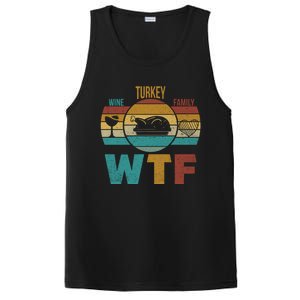 Wtf Wine Turkey Family Gift Happy Thanksgiving 2020 Funny Gift Cool Gift PosiCharge Competitor Tank