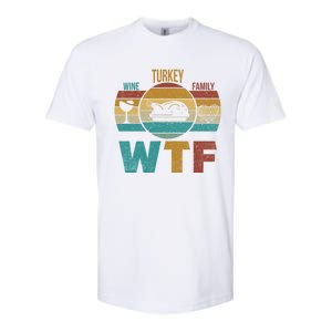 Wtf Wine Turkey Family Gift Happy Thanksgiving 2020 Funny Gift Cool Gift Softstyle CVC T-Shirt