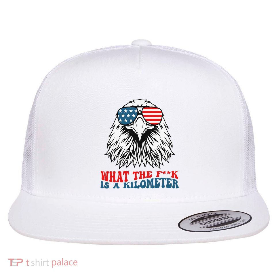 Wtf What The Fuck Is A Kilometer George Washington Flat Bill Trucker Hat