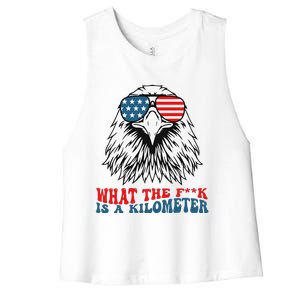 Wtf What The Fuck Is A Kilometer George Washington Women's Racerback Cropped Tank