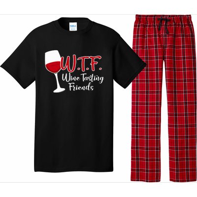 Wtf Wine Tasting Friends Drinking Gift Pajama Set