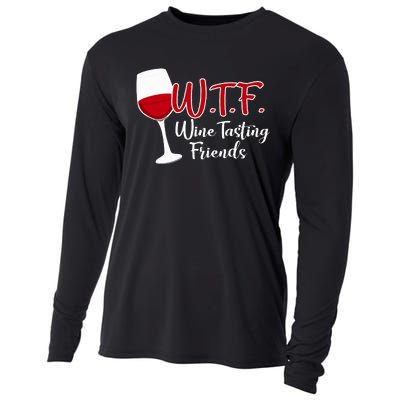 Wtf Wine Tasting Friends Drinking Gift Cooling Performance Long Sleeve Crew