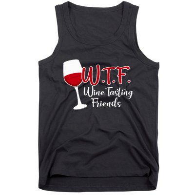 Wtf Wine Tasting Friends Drinking Gift Tank Top