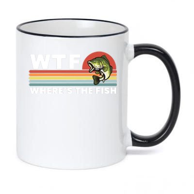 WTF Where's The Fish Funny Fisherman 11oz Black Color Changing Mug