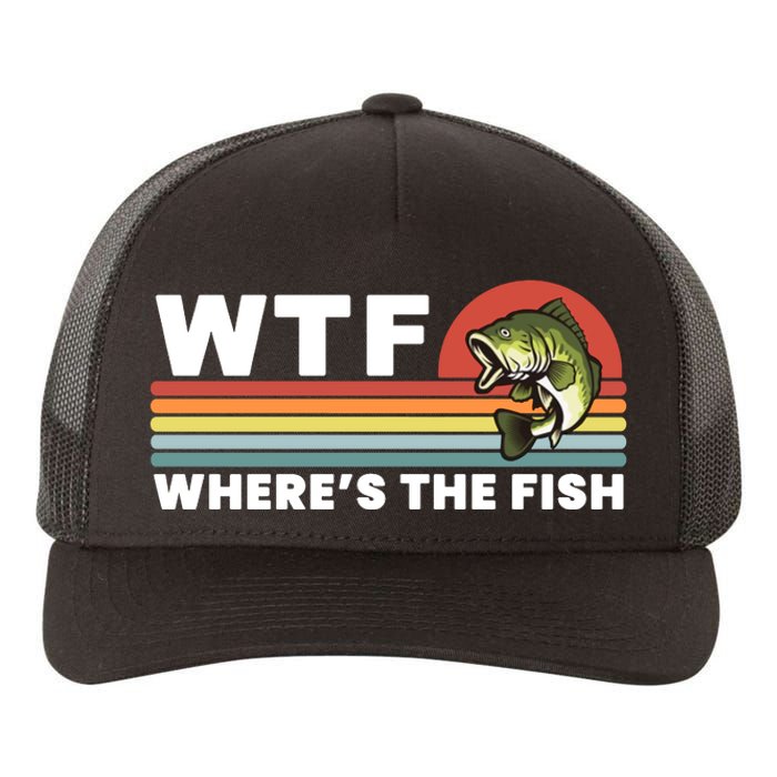 WTF Where's The Fish Funny Fisherman Yupoong Adult 5-Panel Trucker Hat