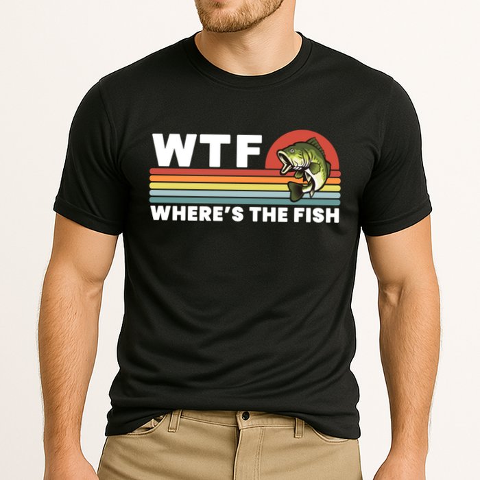 WTF Where's The Fish Funny Fisherman Performance Shirt