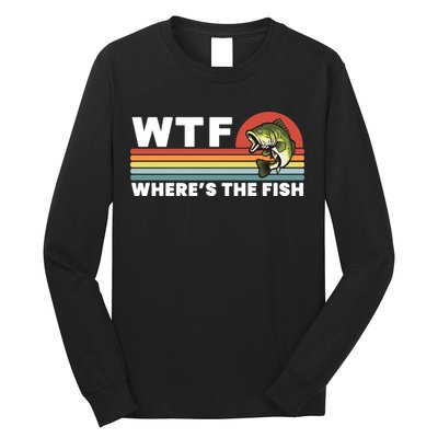 WTF Where's The Fish Funny Fisherman Long Sleeve Shirt