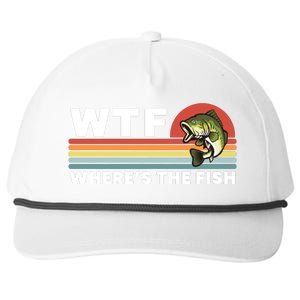 WTF Where's The Fish Funny Fisherman Snapback Five-Panel Rope Hat