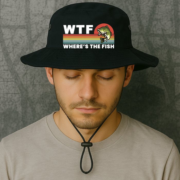 WTF Where's The Fish Funny Fisherman Bucket Hat