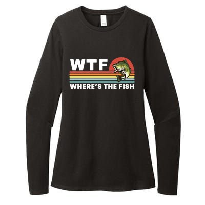 WTF Where's The Fish Funny Fisherman Womens CVC Long Sleeve Shirt