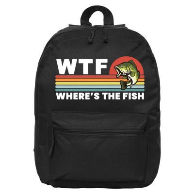 WTF Where's The Fish Funny Fisherman 16 in Basic Backpack