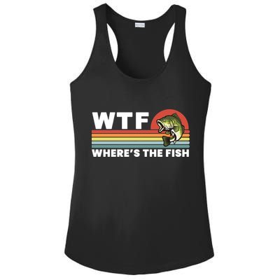 WTF Where's The Fish Funny Fisherman Ladies PosiCharge Competitor Racerback Tank