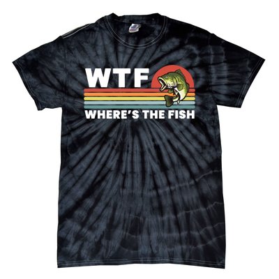 WTF Where's The Fish Funny Fisherman Tie-Dye T-Shirt