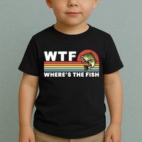 WTF Where's The Fish Funny Fisherman Toddler T-Shirt