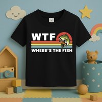 WTF Where's The Fish Funny Fisherman Toddler T-Shirt