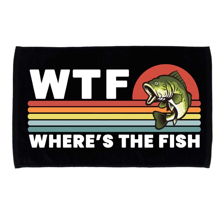 WTF Where's The Fish Funny Fisherman Microfiber Hand Towel