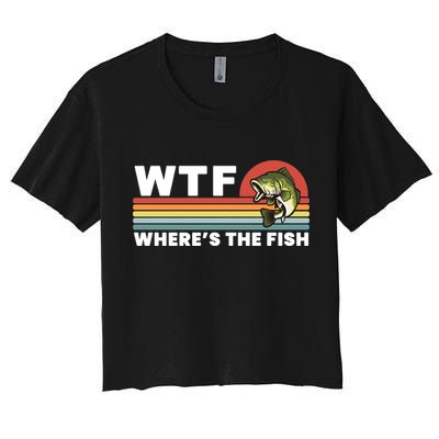 WTF Where's The Fish Funny Fisherman Crop Top
