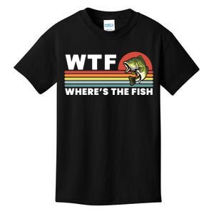 WTF Where's The Fish Funny Fisherman Kids T-Shirt