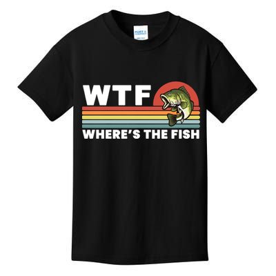 WTF Where's The Fish Funny Fisherman Kids T-Shirt